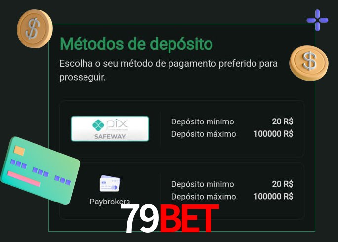 O cassino 79BETbet oferece uma grande variedade de métodos de pagamento